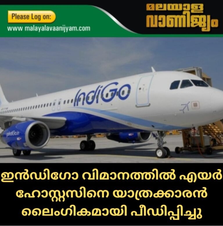 ഇൻഡിഗോ വിമാനത്തിൽ എയർ ഹോസ്റ്റസിനെ യാത്രക്കാരൻ ലൈംഗികമായി പീഡിപ്പിച്ചു