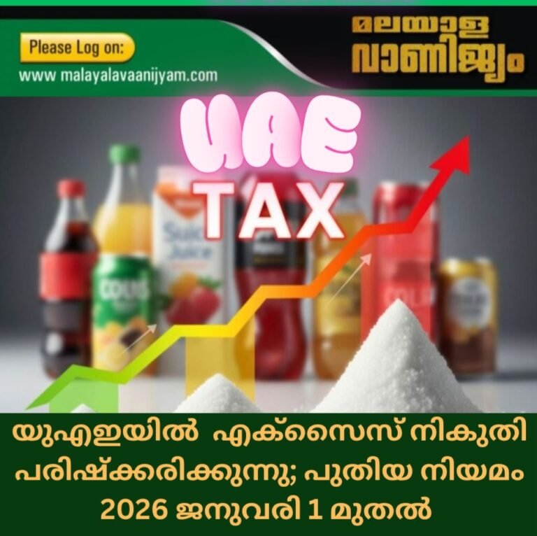 യുഎഇയിൽ  എക്‌സൈസ് നികുതി പരിഷ്‌ക്കരിക്കുന്നു; പുതിയ നിയമം 2026 ജനുവരി 1 മുതൽ